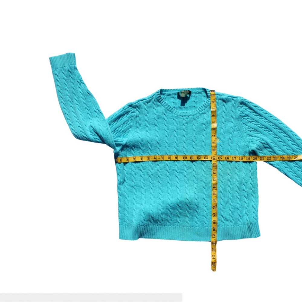 Ralph Lauren Turquoise Cable Knit Sweater